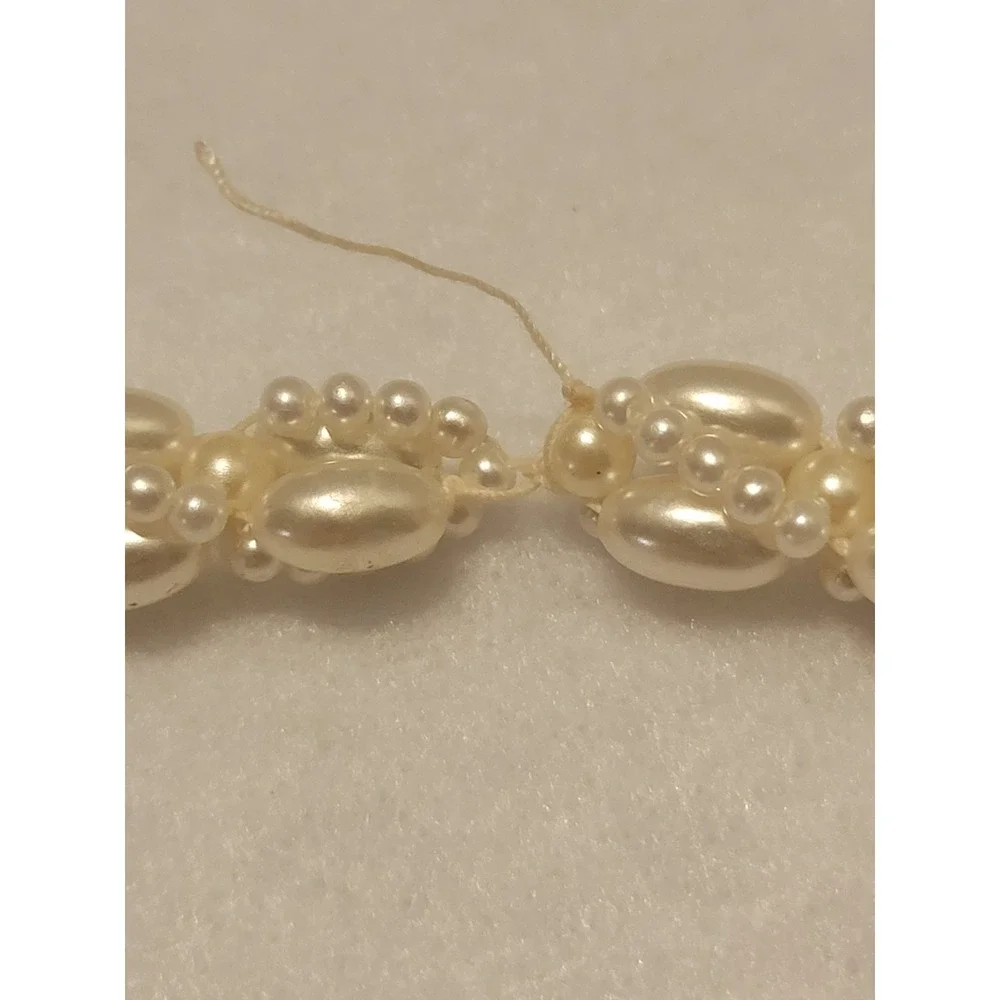 Faux Pearl Necklace Vintage Glam Minimalist Wedding Jewelry Cream Ivory